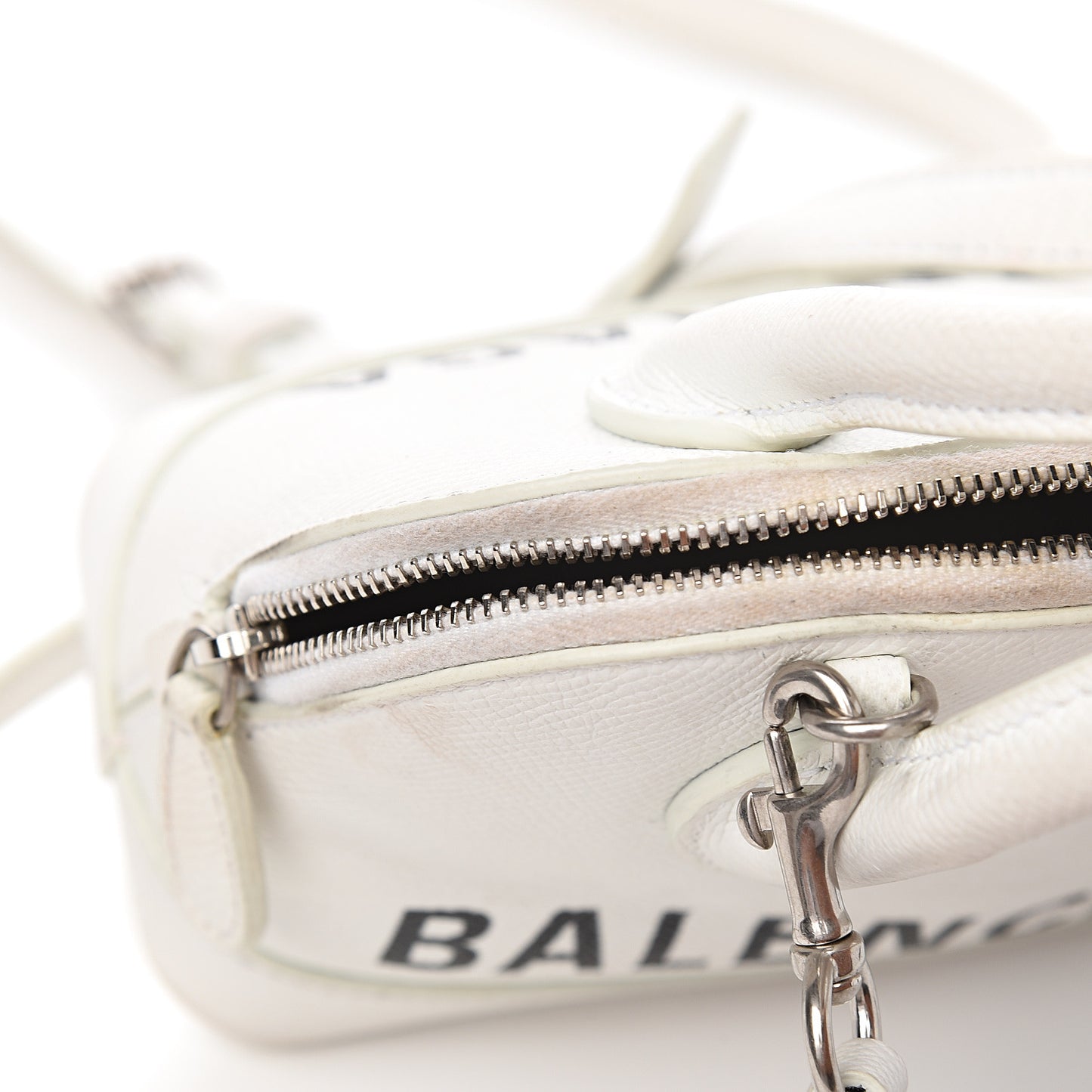 Grained Calfskin XXS Ville Top Handle Bag White Black