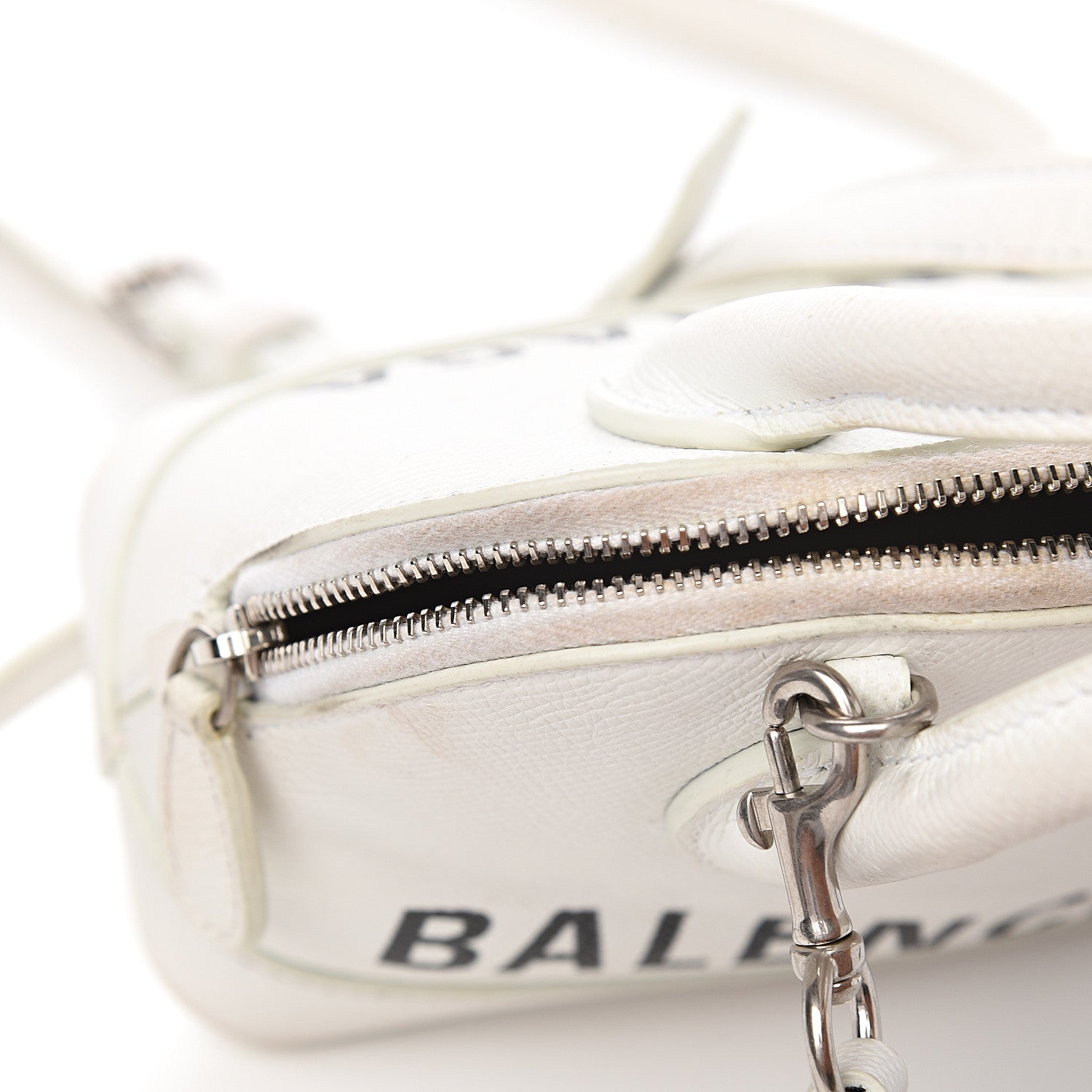 Balenciaga Grained Calfskin XXS Ville Top Handle Bag White Black 6 of 10