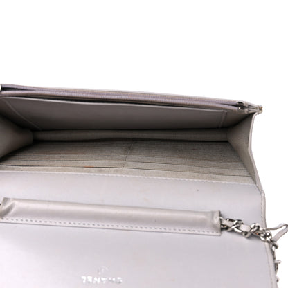 Chanel Lambskin Quilted Wallet On Chain WOC Grey 5 of 19