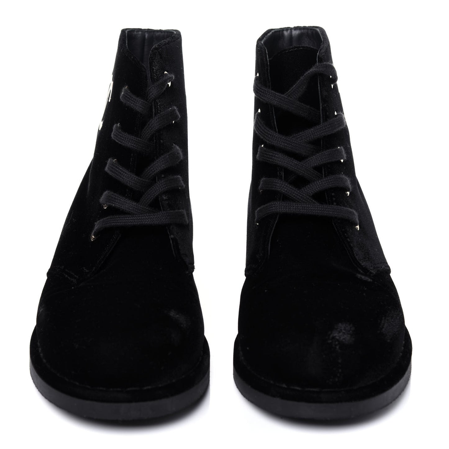 Velvet CC Lace Up Boots 36.5 Black