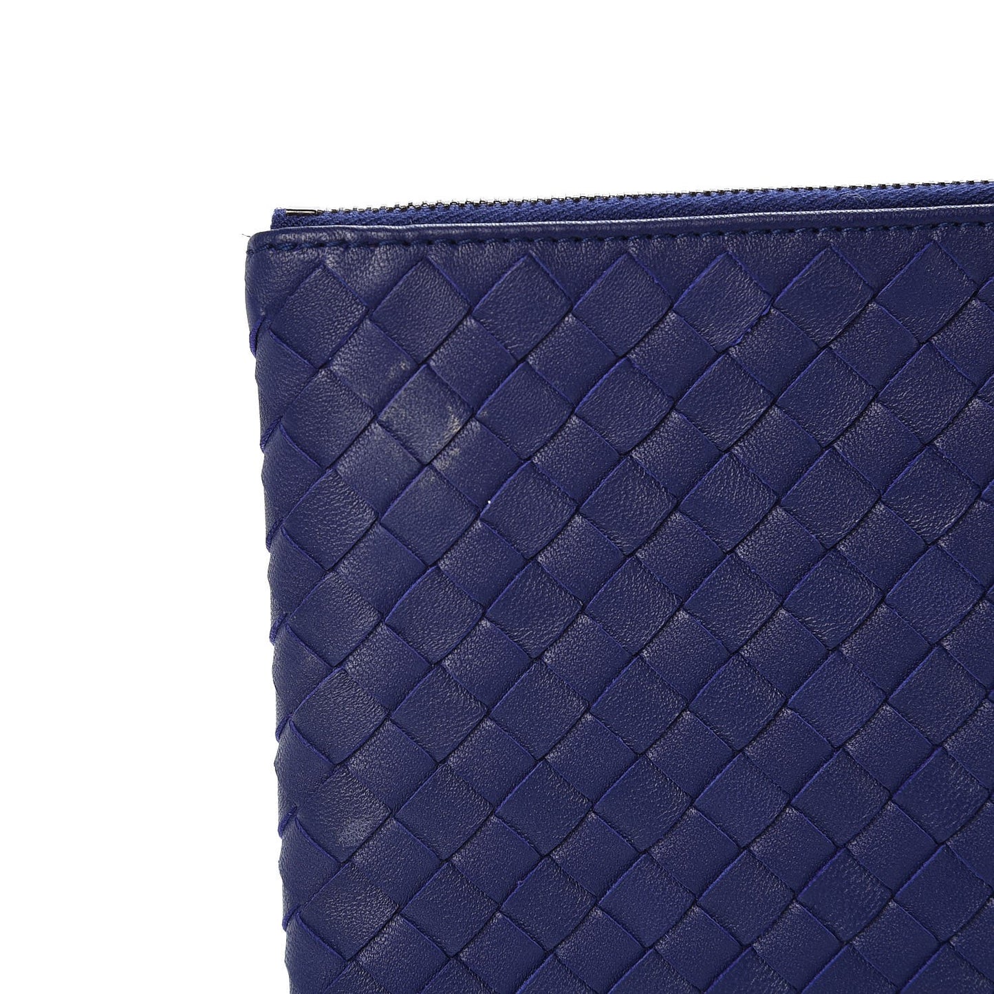 Nappa Intrecciato Large Flat Zip Biletto Pouch