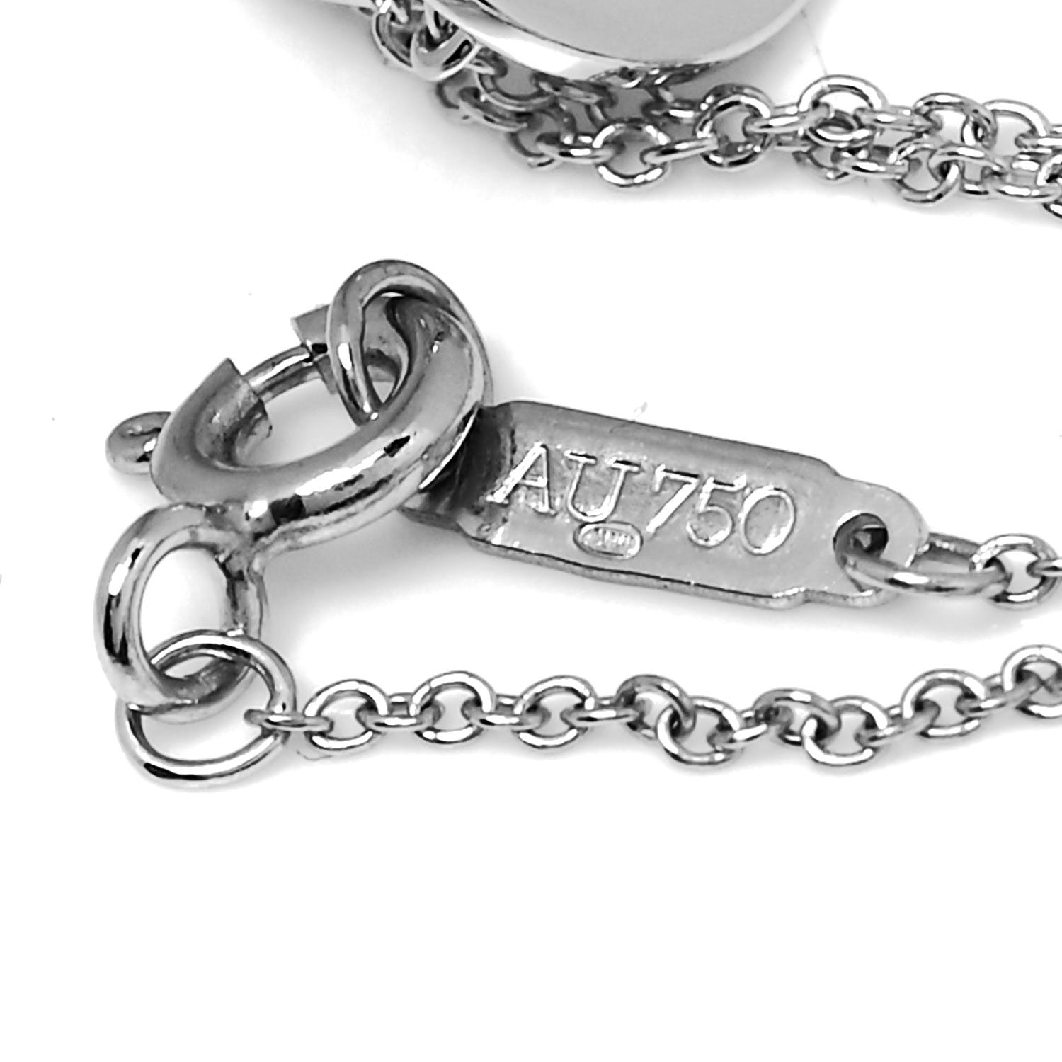 Tiffany 18K White Gold Diamond Double Interlocking Circles Pendant Necklace 6 of 6