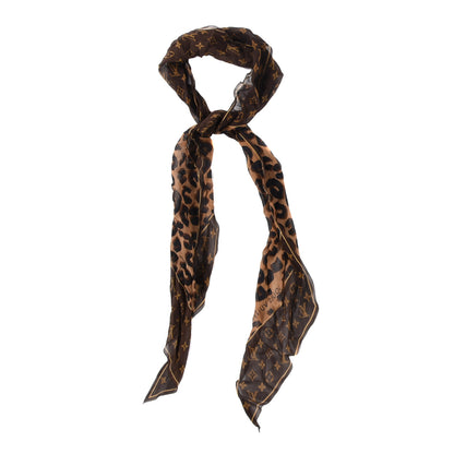 Louis Vuitton Silk Crepe Leopard Monogram Scarf 1 of 3