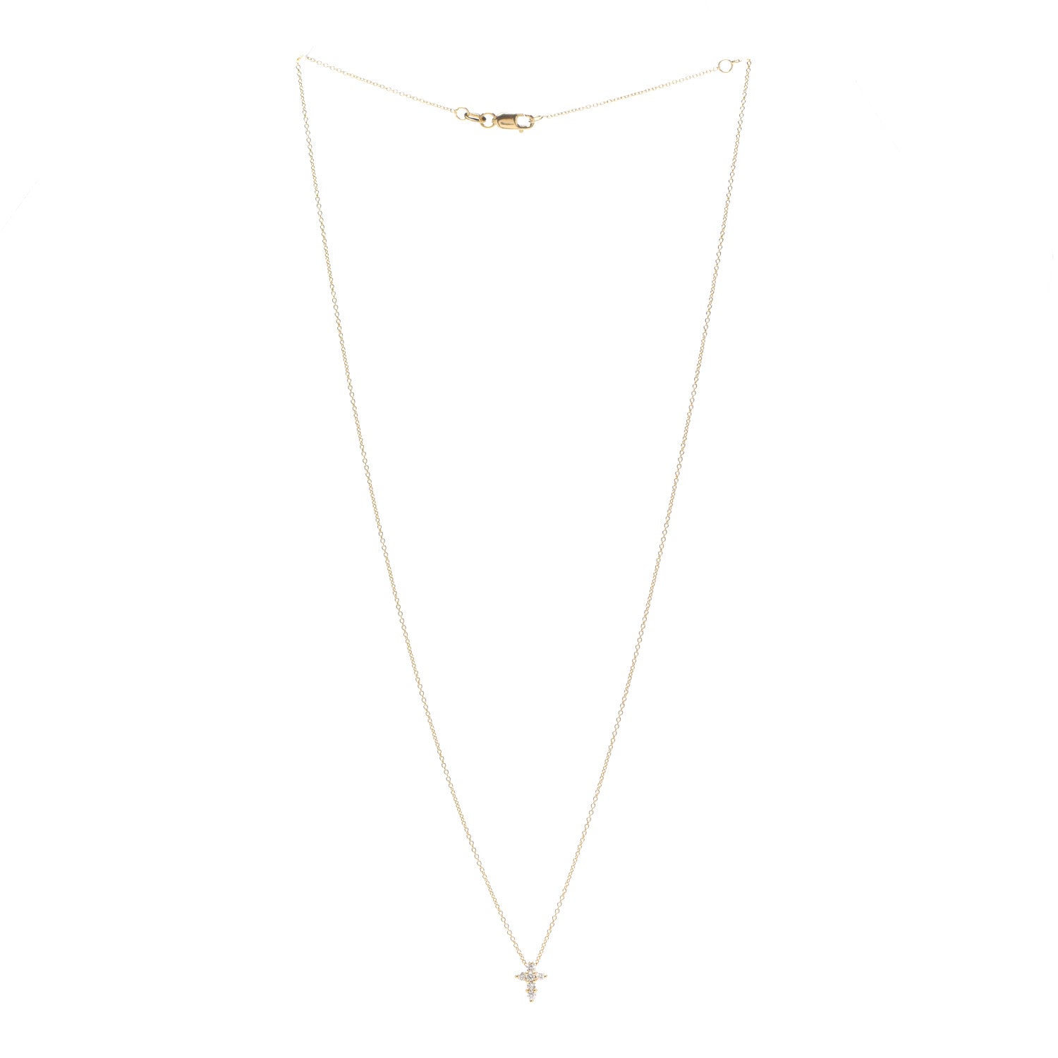 Roberto Coin 18K Yellow Gold Diamond Tiny Treasures Baby Cross Pendant Necklace 3 of 5
