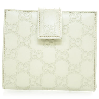 Gucci Guccissima Margaux Calfskin Metal Bar French Flap Wallet Mystic White 5 of 9