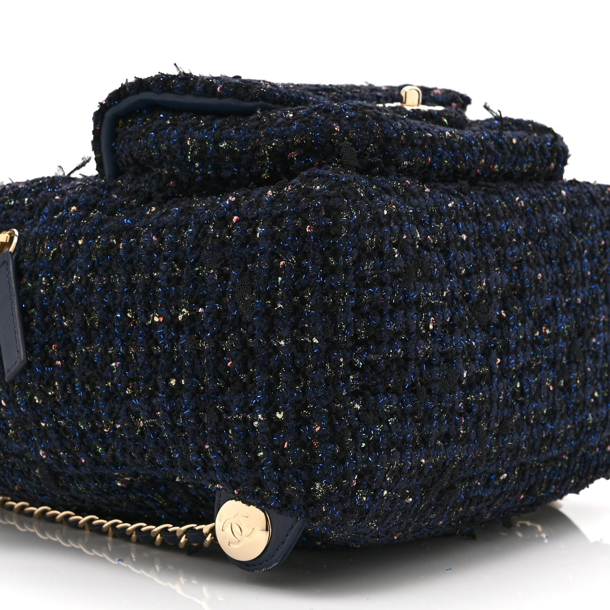 Tweed Front Pocket Backpack Navy