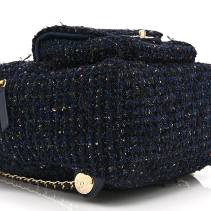 Chanel Tweed Front Pocket Backpack Navy 9 of 10