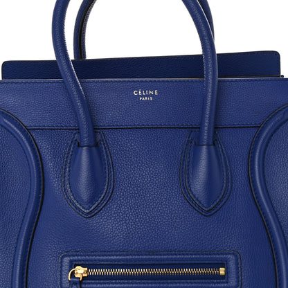 Celine Drummed Calfskin Mini Luggage Indigo 7 of 11