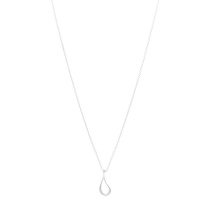 Tiffany Sterling Silver Elsa Peretti Open Tear Drop Pendant Necklace 1 of 4