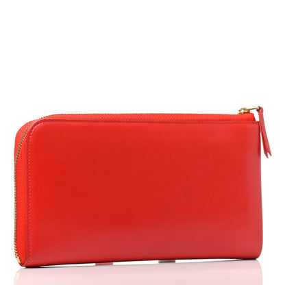 Celine Smooth Calfskin Large Half Zip Multifunction Wallet Red 2 of 3