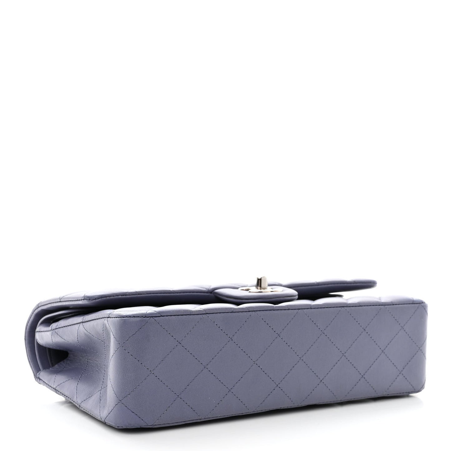 Lambskin Quilted Medium Double Flap Light Purple