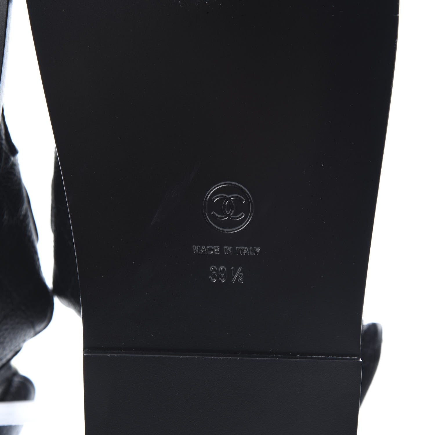 Chanel Grained Calfskin Velcro Dad Sandals 39.5 Black 6 of 10