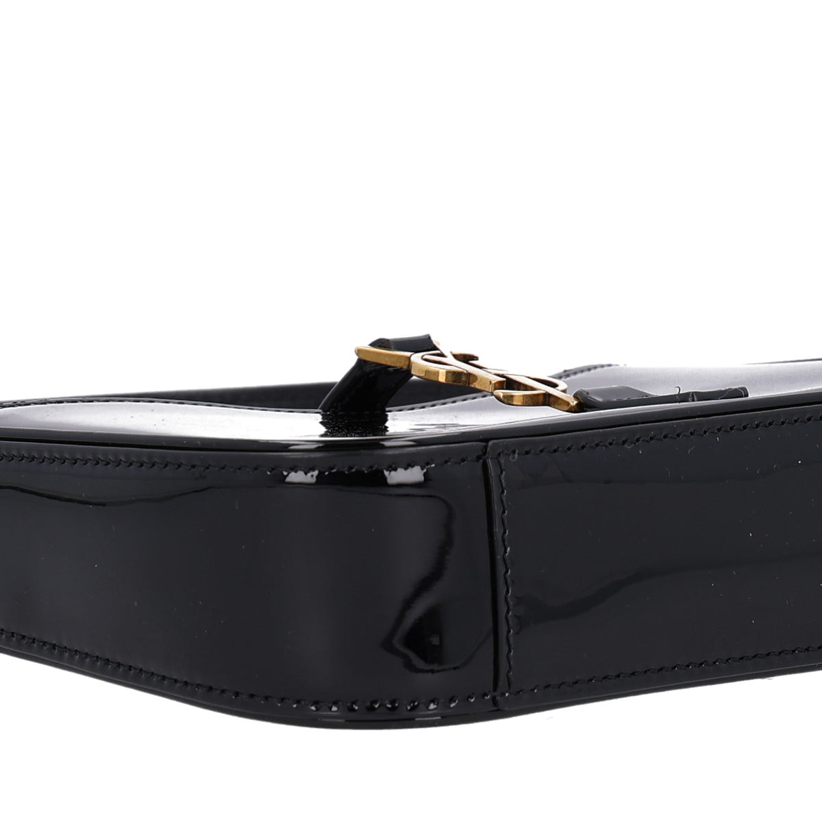 Patent Calfskin Le 5 A 7 Mini Hobo Black