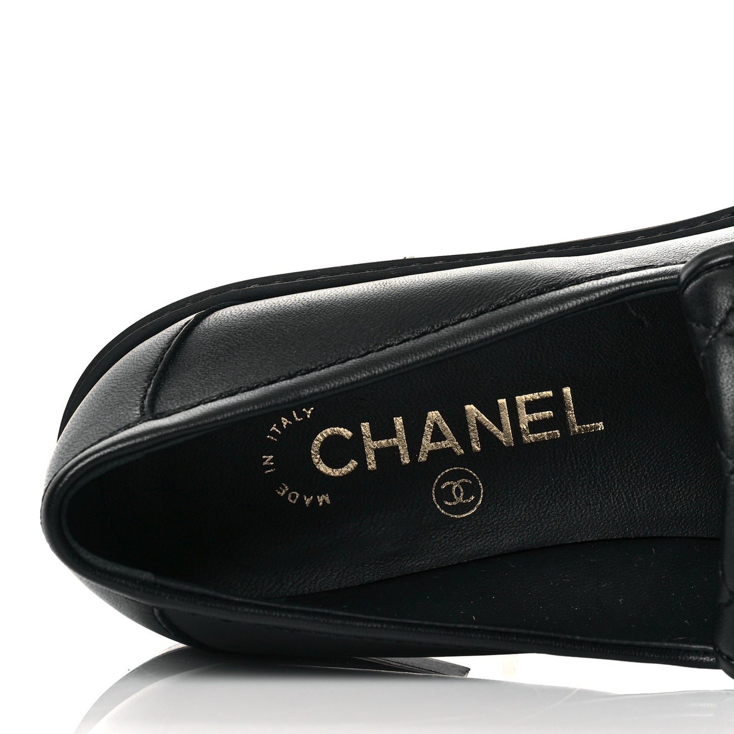 Lambskin Quilted CC Turnlock Loafers 38.5 Black