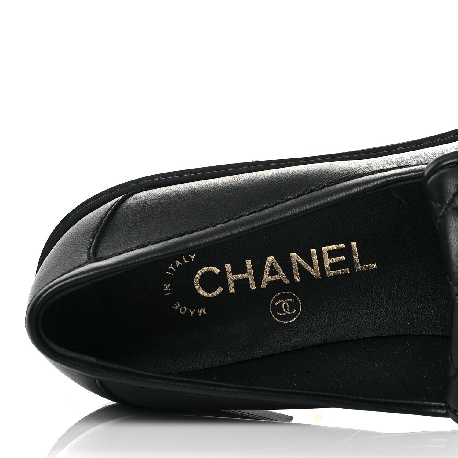 Chanel Lambskin Quilted CC Turnlock Loafers 38.5 Black 8 of 10