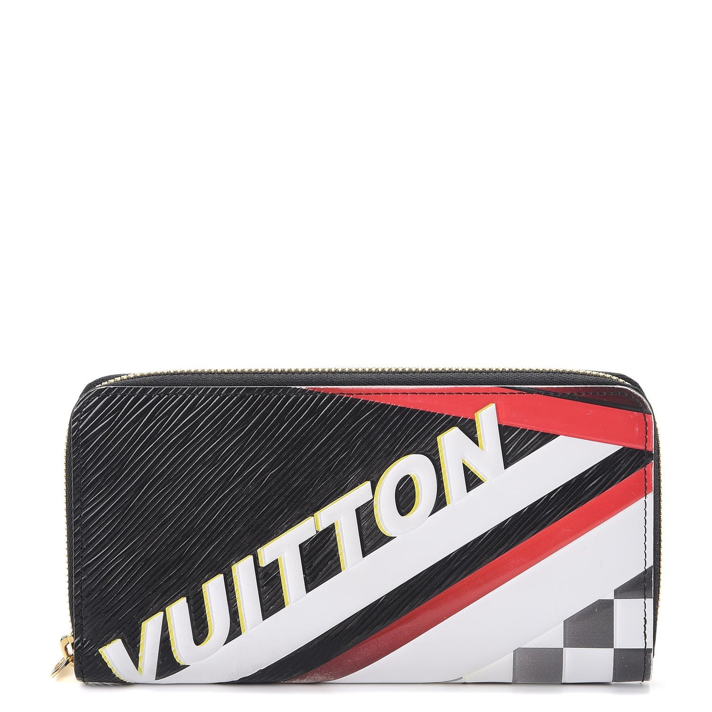Epi Damier Race Zippy Wallet Black Yellow