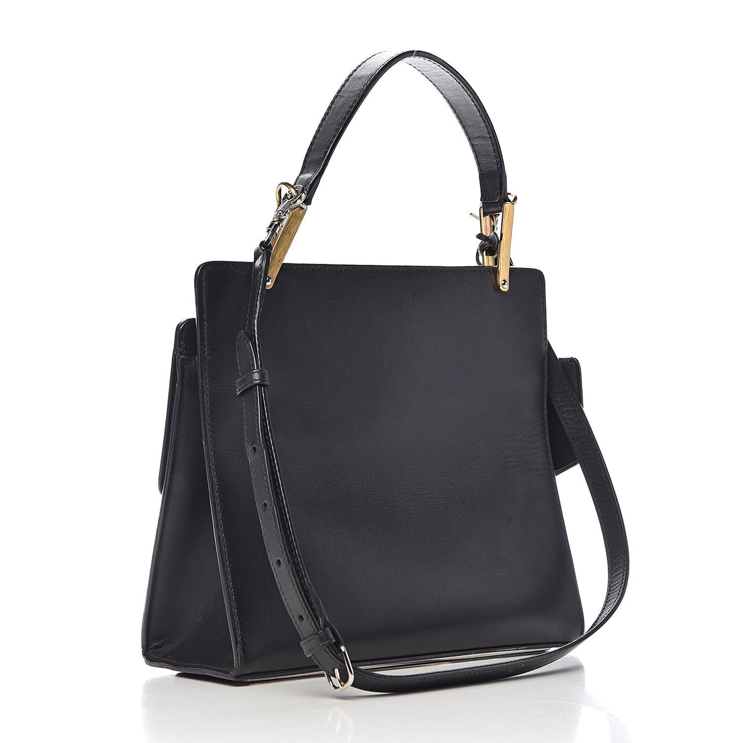 Calfskin Le Dix S Cartable Shoulder Bag Black