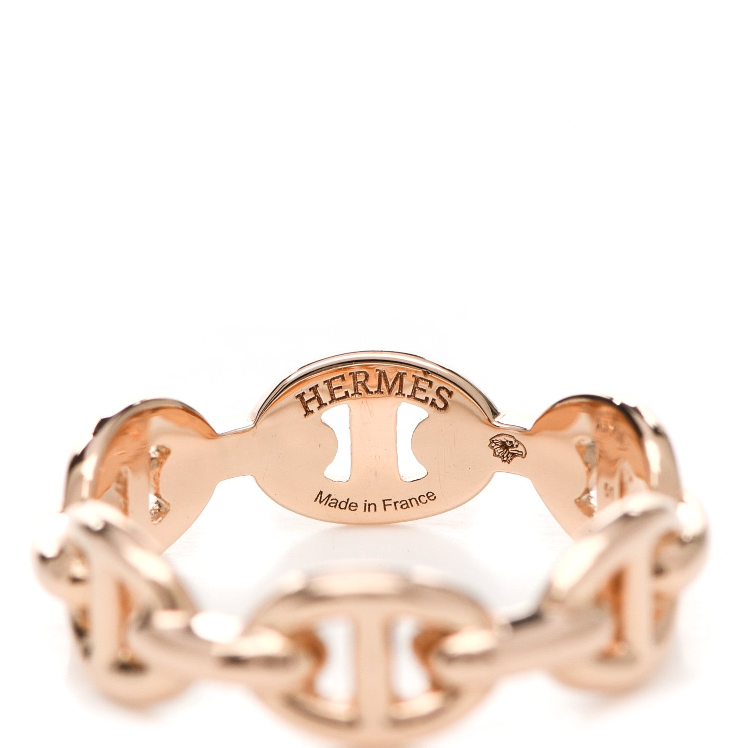 Hermes 18K Rose Gold PM Chaine D'Ancre Enchainee Ring 51 5.75 4 of 6