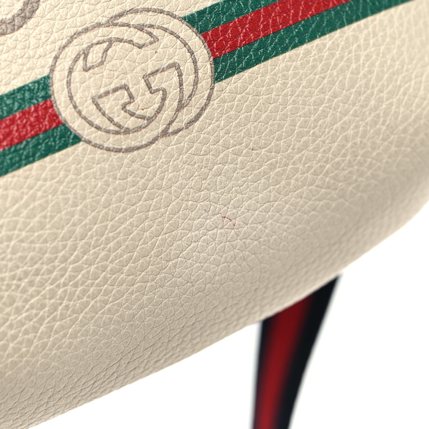 Grained Calfskin Small Logo Belt Bag White