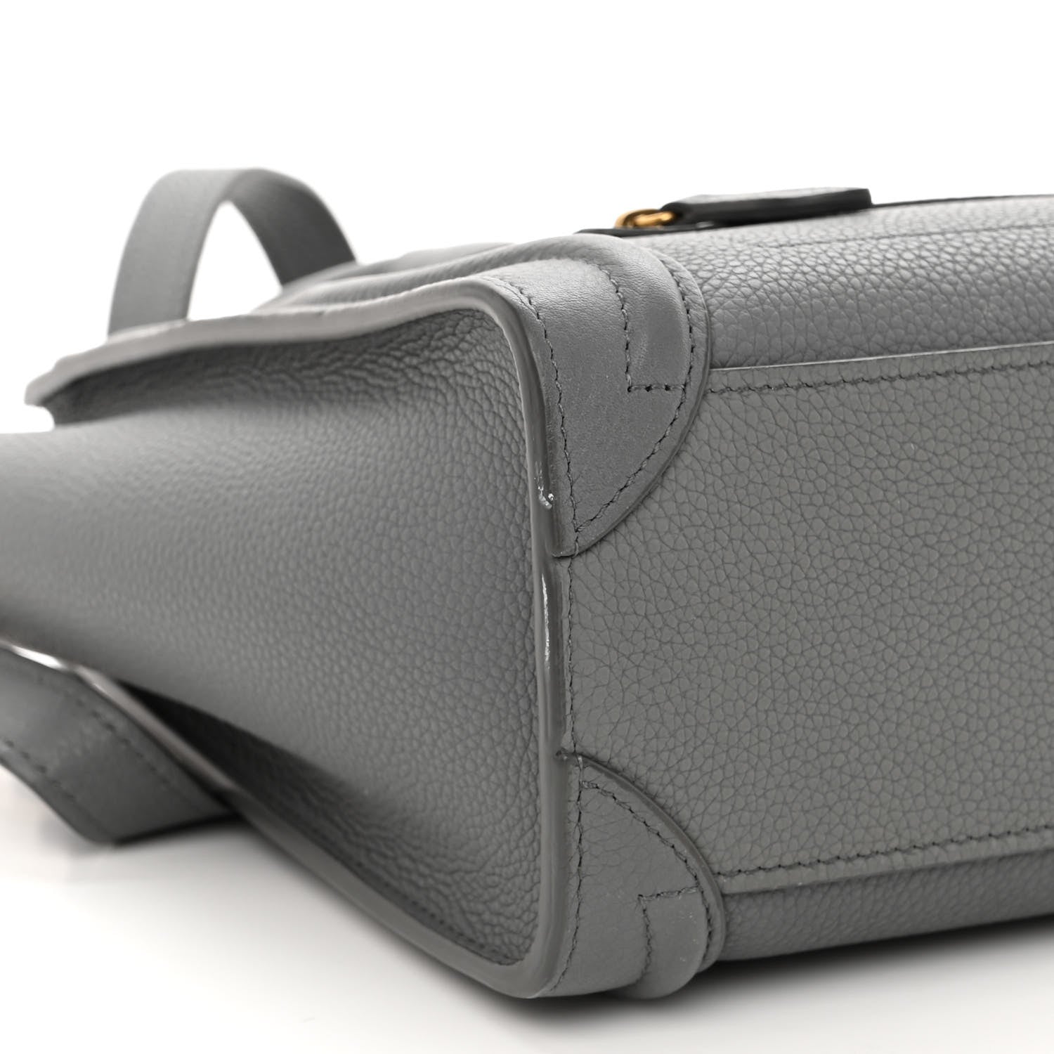 Celine Drummed Calfskin Nano Luggage Kohl 9 of 10
