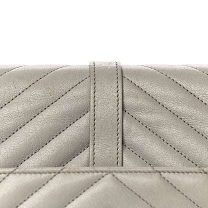 Saint Laurent Sheepskin Matelasse Large Monogram College Satchel Light Grey 21 of 31