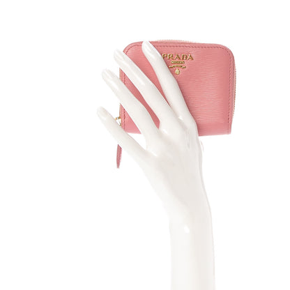 Prada Vitello Move Metal Coin Purse Geranio 2 of 10