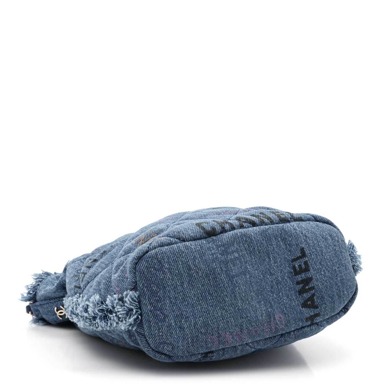 Chanel Denim Quilted Small Mood Bucket With Chain Blue Multicolor 4 of 9