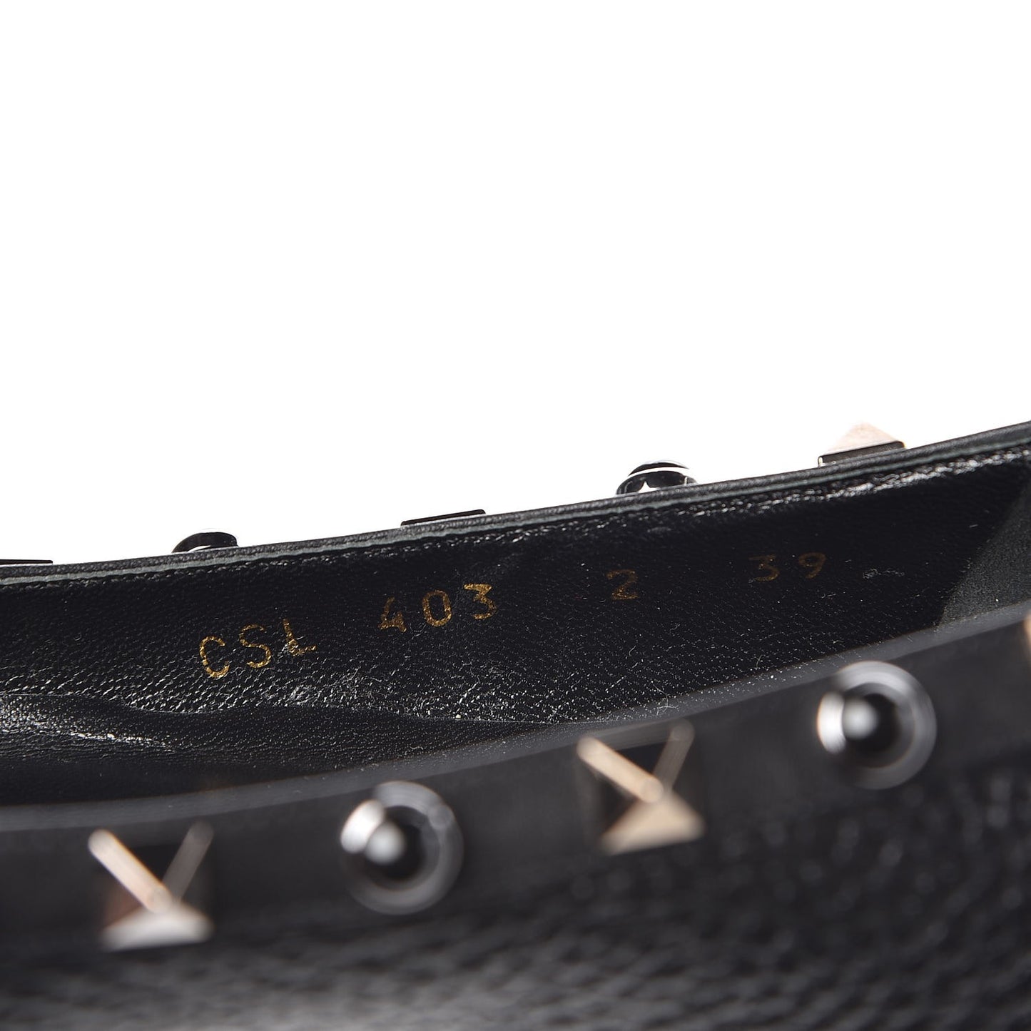 Pebbled Calfskin Onyx Rockstud Rolling Ballerina Flats 39 Black