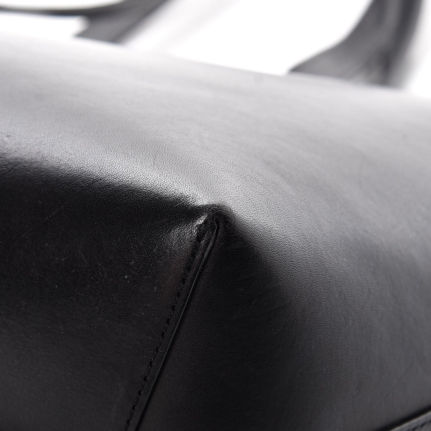 Calfskin Small Shopping Tote Black Flamma