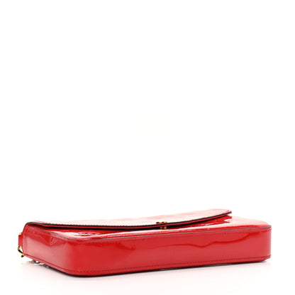 Louis Vuitton Vernis Felicie Pochette Chain Wallet Cherry 5 of 9