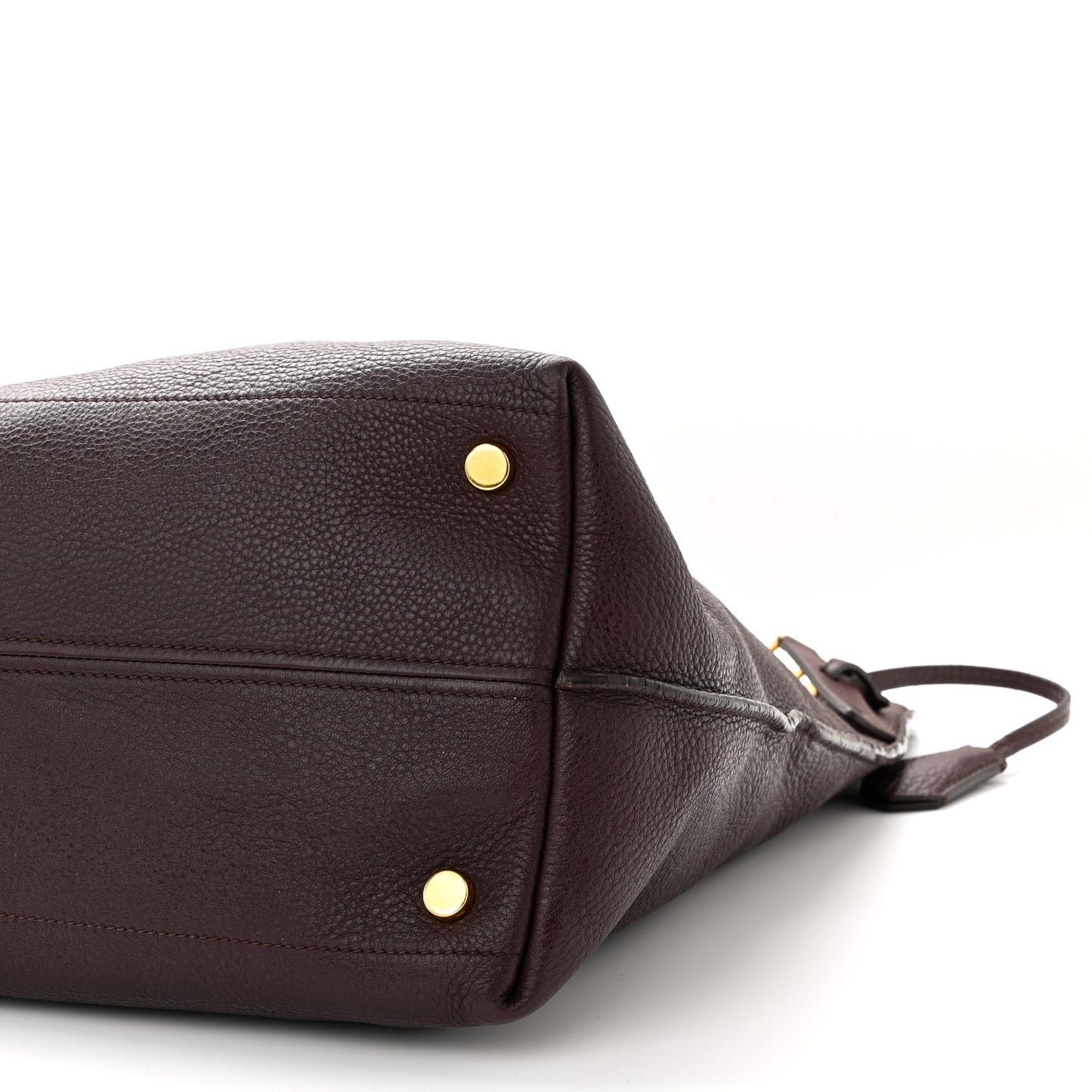 Grained Calfskin Alix Padlock Zip Tote Burgundy