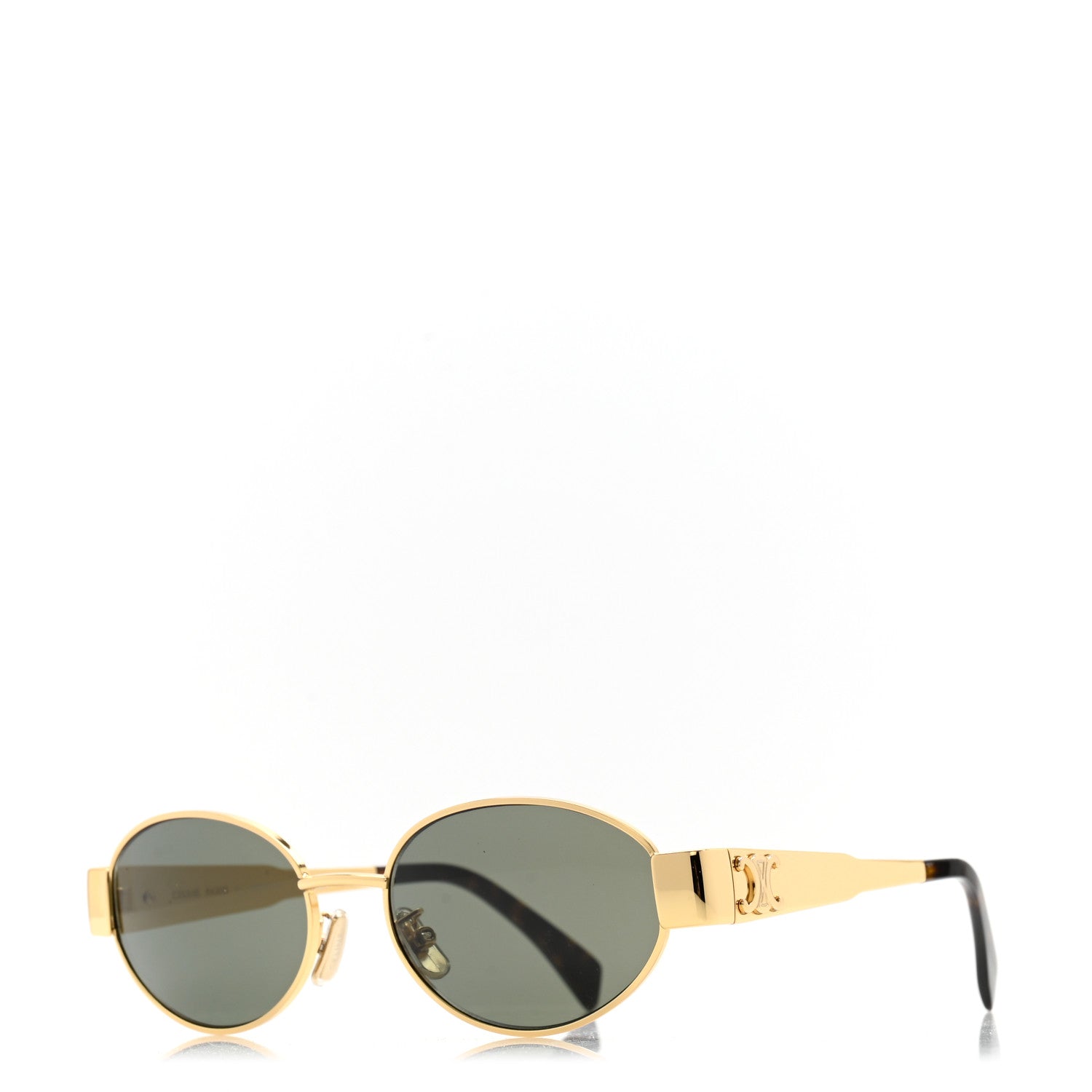 Celine Metal Triomphe 01 Sunglasses CL40235U Gold Green 1 of 7