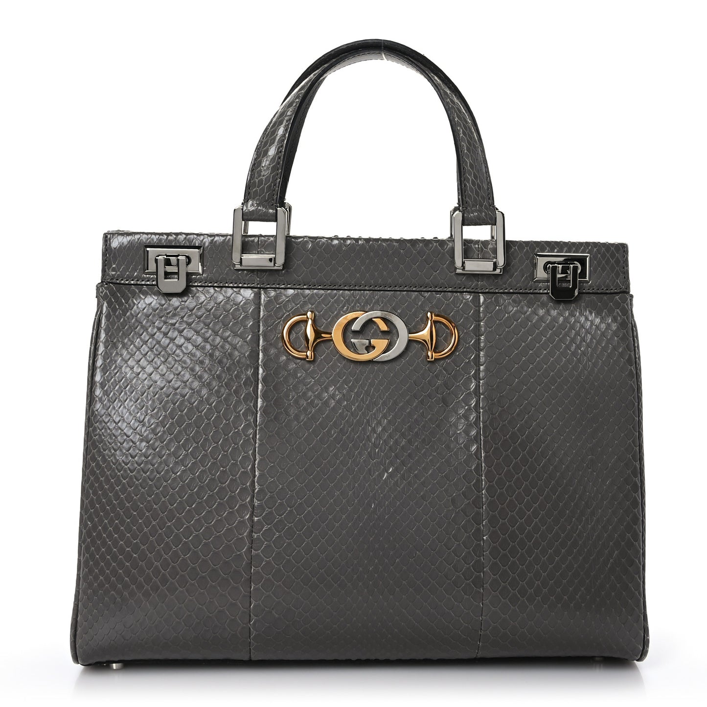 Elaphe Medium Zumi Top Handle Bag Dusty Grey