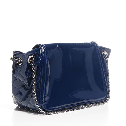 Chanel Vinyl CC Lipstick Accordion Flap Blue 3 of 7