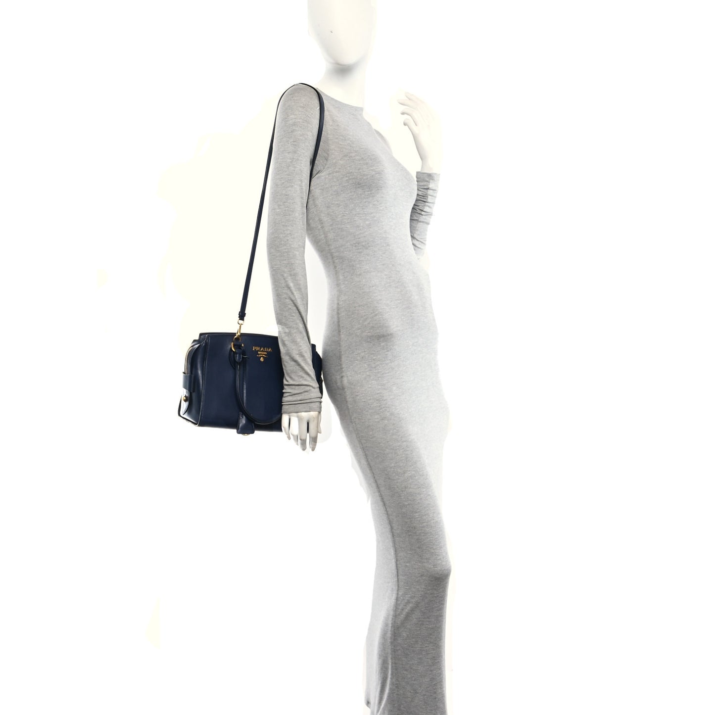 Saffiano Soft Calfskin Double Handle Satchel Baltico