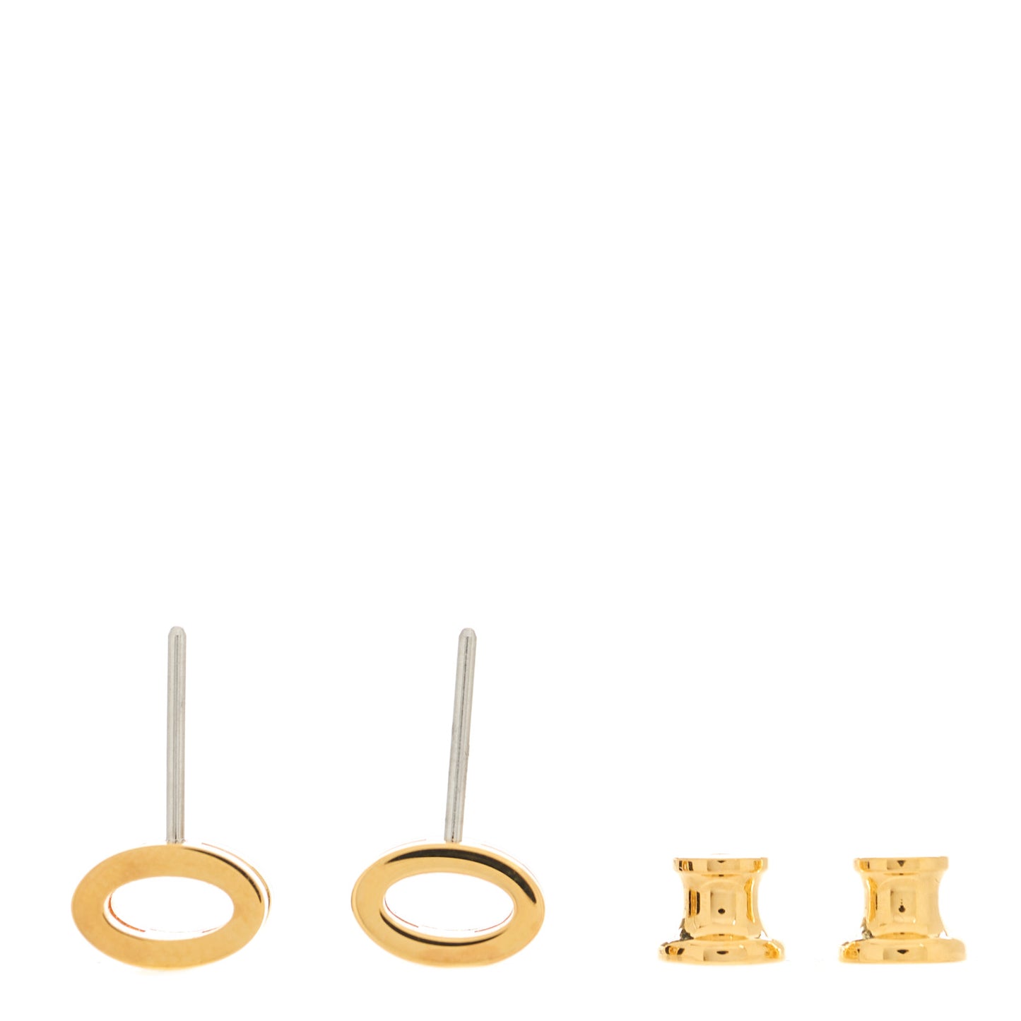 Gold Lacquered Mini Pop H Earrings Black