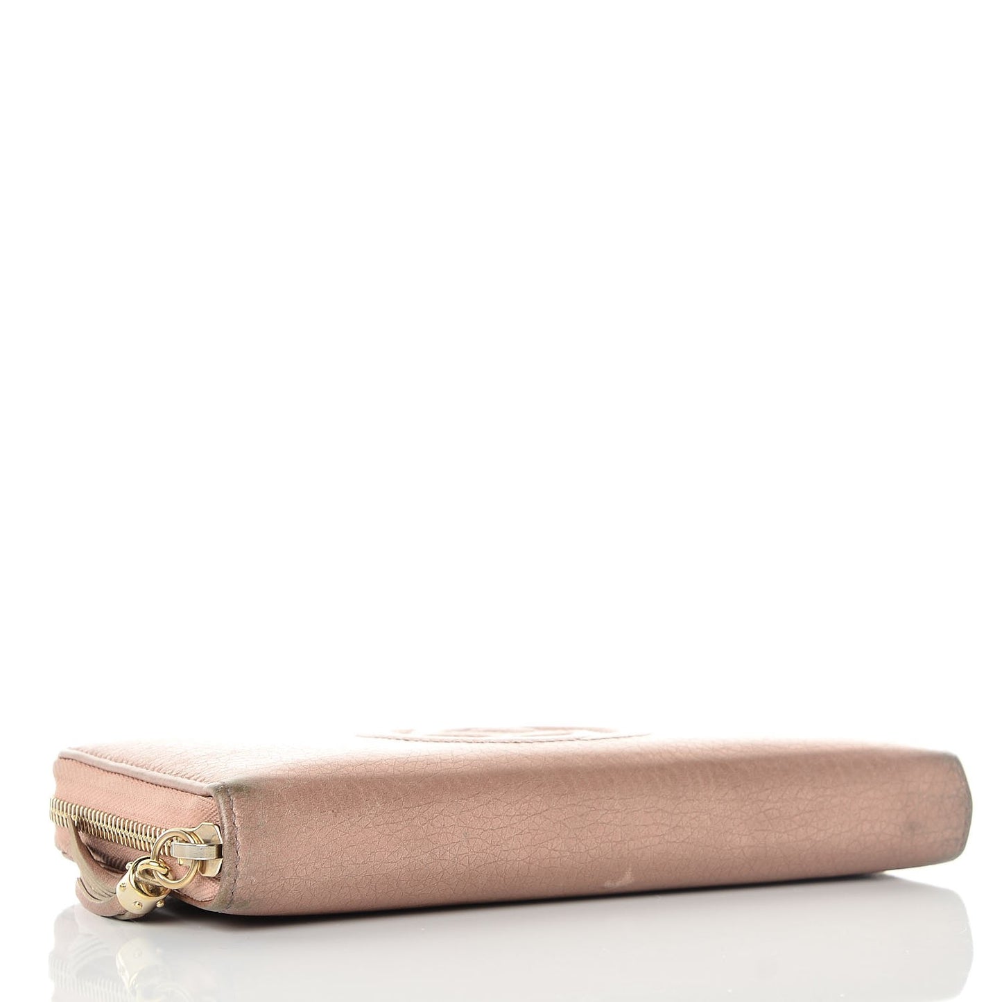 Metallic Calfskin Soho Zip Around Wallet Pink