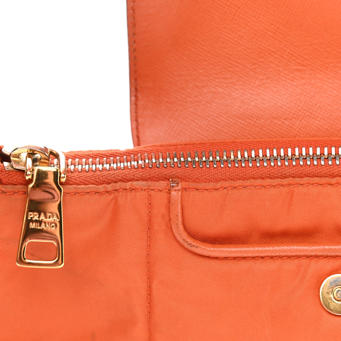 Tessuto Nylon Saffiano Tote Papaya