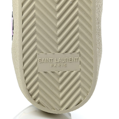 Saint Laurent Calfskin Womens Star Court Sneakers 37 Green Multicolor 6 of 8