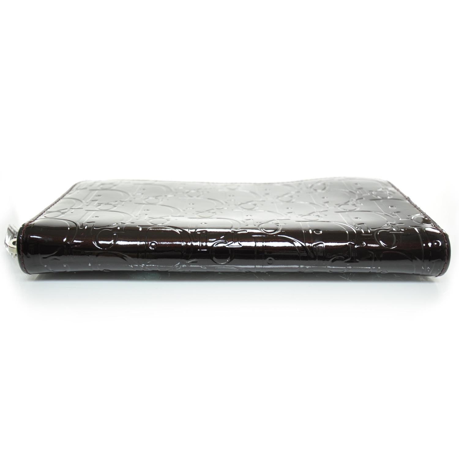 Christian Dior Patent Ultimate Zip Around Wallet Bordeaux 4 of 7