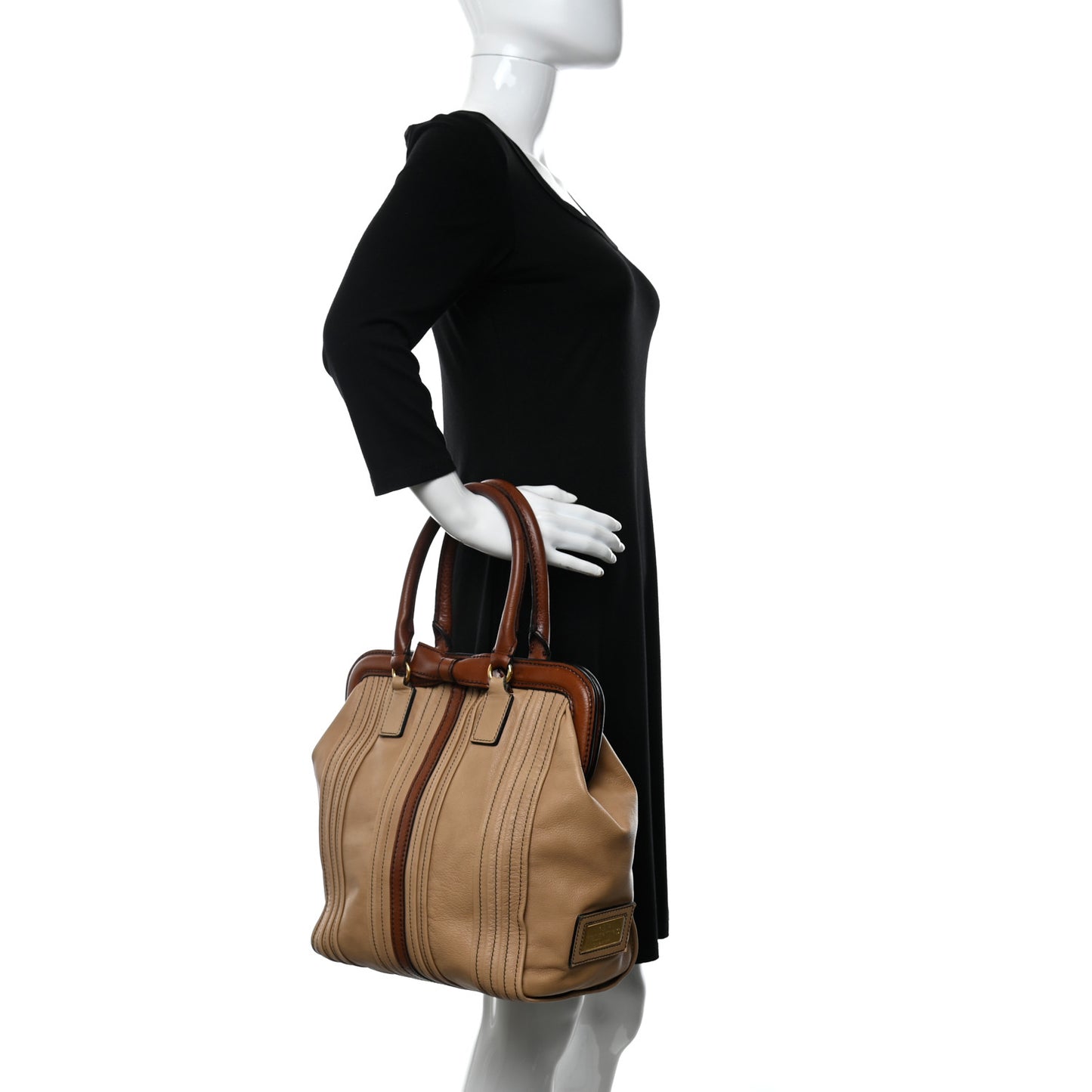 Nappa Bow Tote Beige Camel