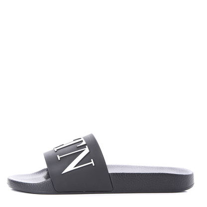 Valentino Garavani Rubber VLTN Pool Slide Sandals 43 Black 1 of 9