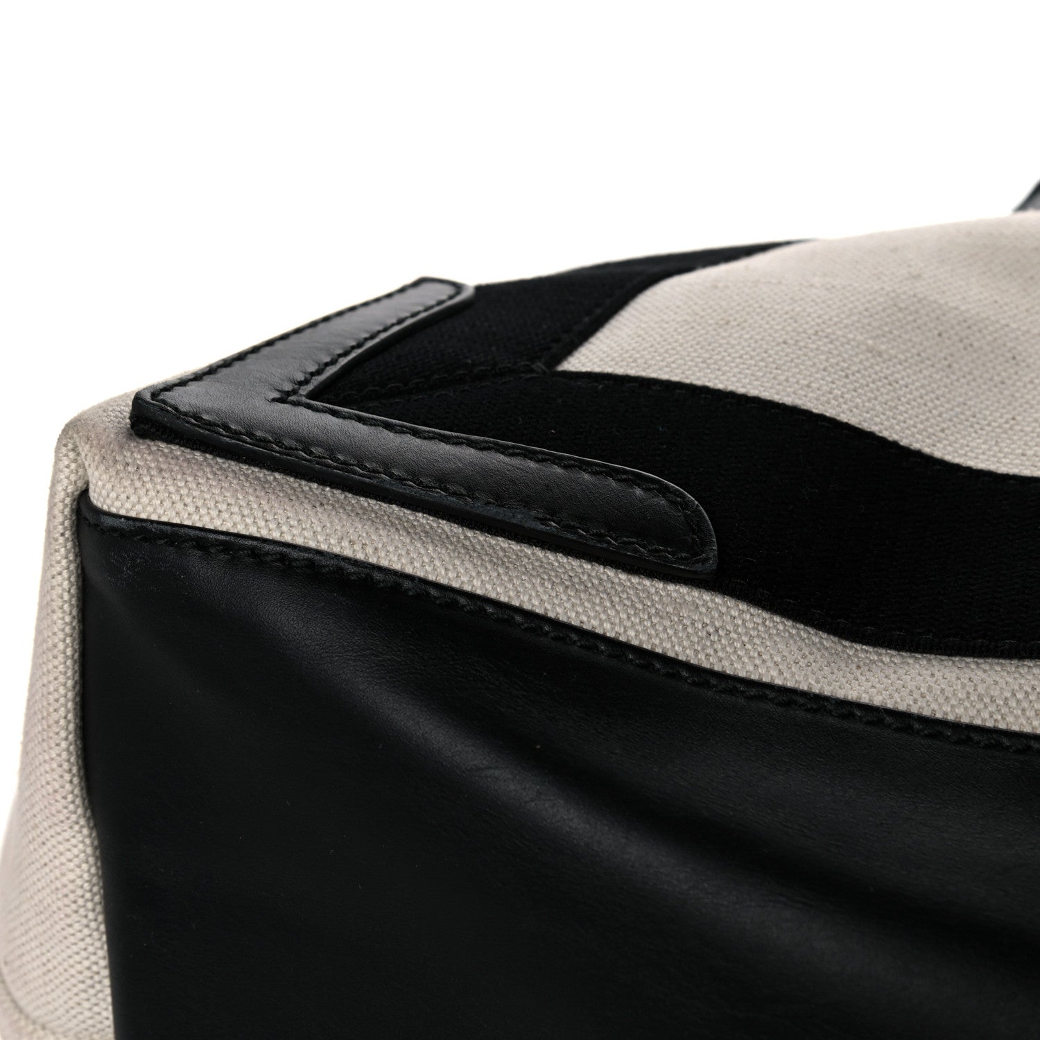 Balenciaga Cotton Canvas Calfskin M Navy Cabas Natural Black 14 of 16