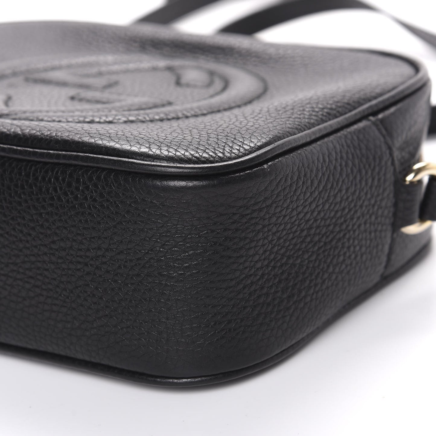 Pebbled Calfskin Small Soho Disco Bag Black