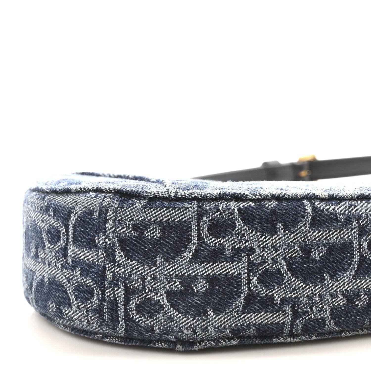 Christian Dior Denim Oblique Jacquard Saddle Rodeo Pouch Blue 9 of 9
