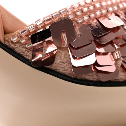 Fendi Organza Paillettes Colibri 85mm Slingback Pumps 37 Baby Pink 9 of 11