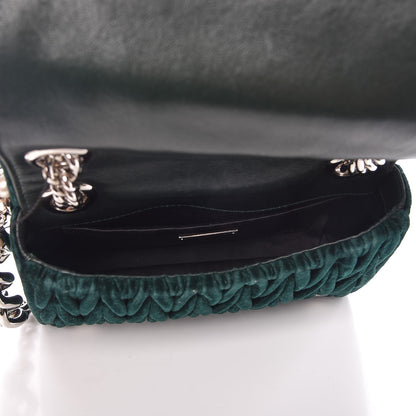 Miu Miu Velluto Matelasse Chain Shoulder Bag Smeraldo 5 of 8