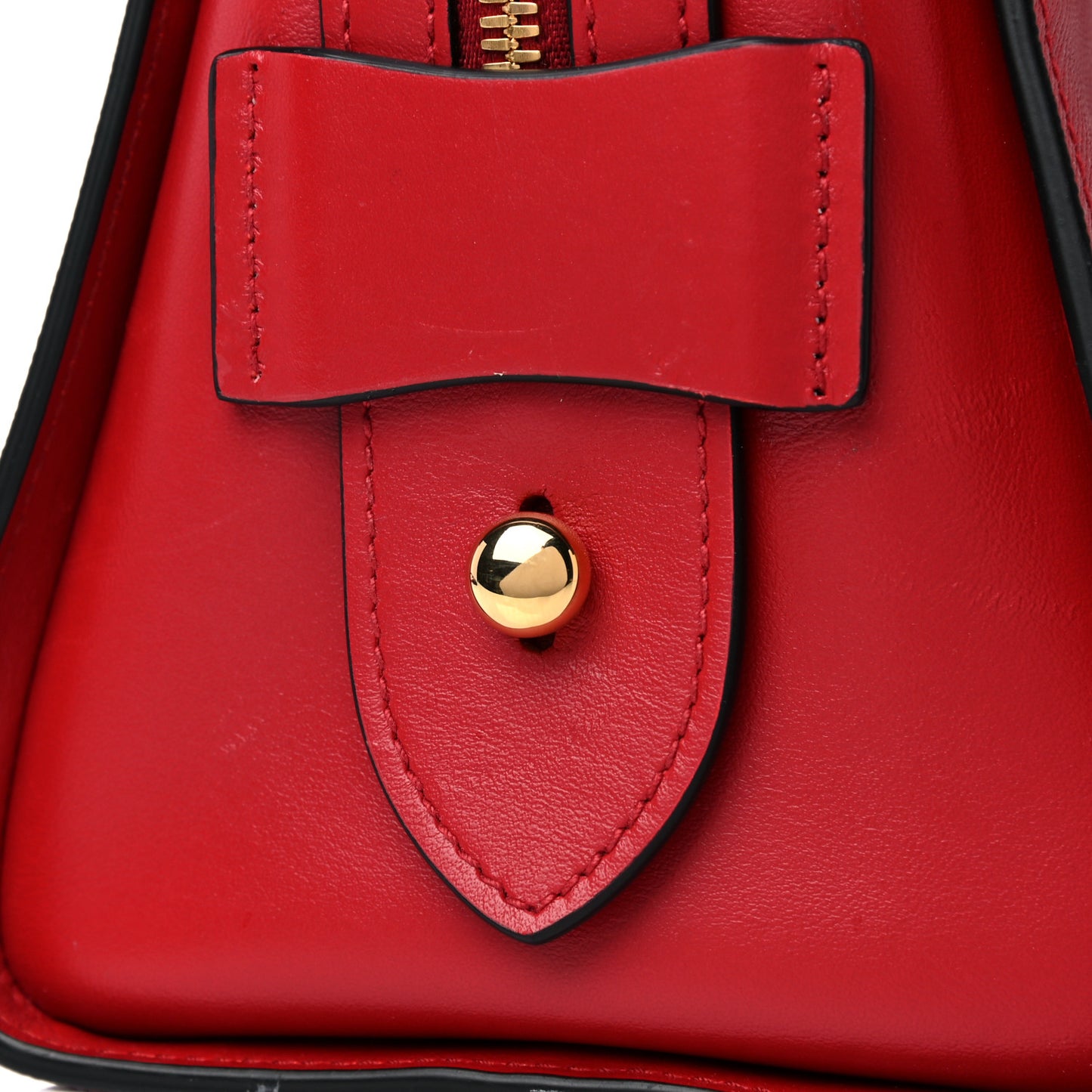 Saffiano Soft Calfskin Double Handle Satchel Fuoco