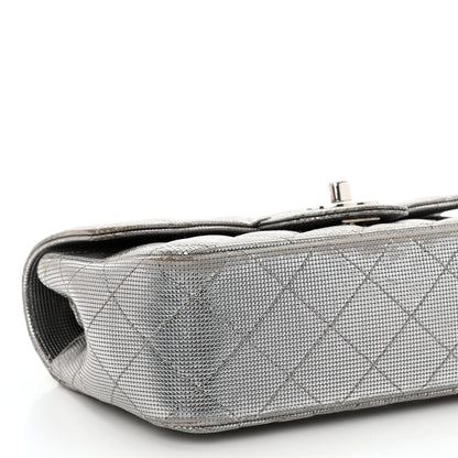 Chanel Metallic Calfskin Quilted Pixel Effect Mini Rectangular Flap Dark Silver 9 of 13