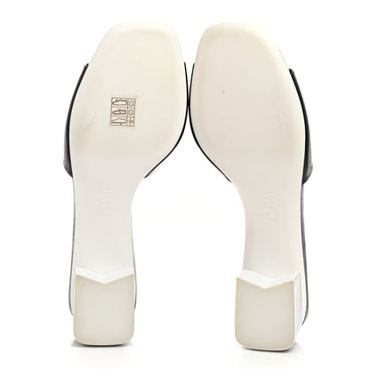 Chanel Patent CC Mules 40 Black White 5 of 8